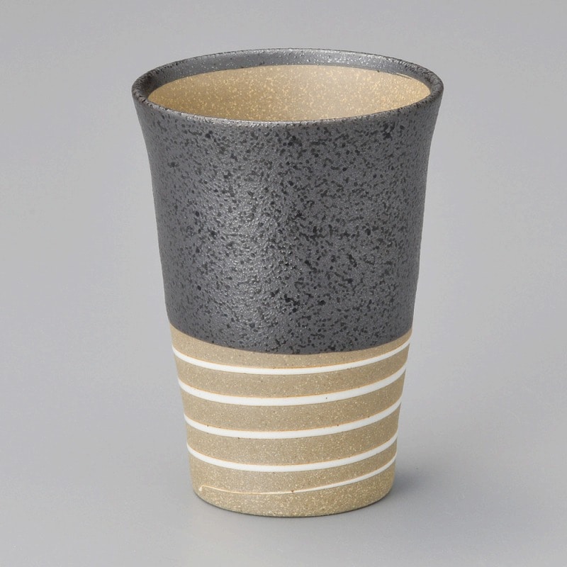 金正陶器 黒結晶ビアカップ 1個(ご注文単位1個)【直送品】