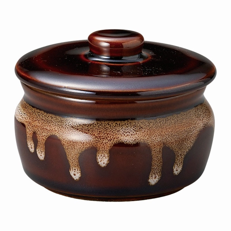 金正陶器 アメ白流し平形蓋物(小) 1個(ご注文単位1個)【直送品】