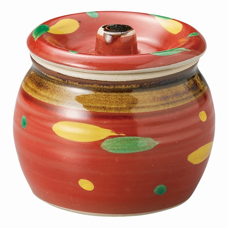 金正陶器 赤巻点紋1号ツボ 1個(ご注文単位1個)【直送品】