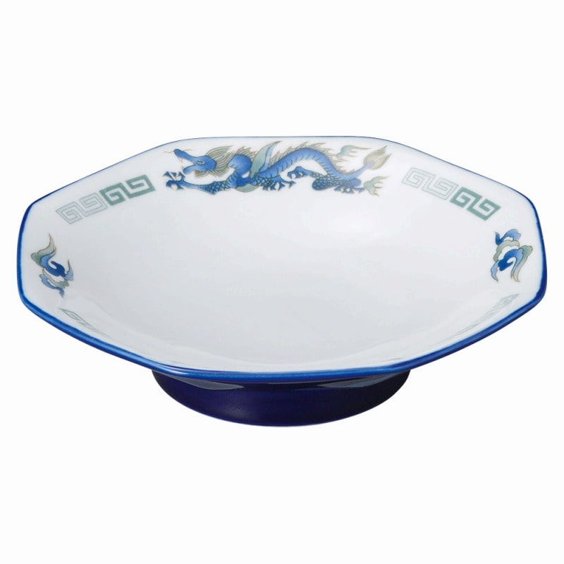 金正陶器 ルリ白竜 八角シューマイ皿 1個(ご注文単位1個)【直送品】