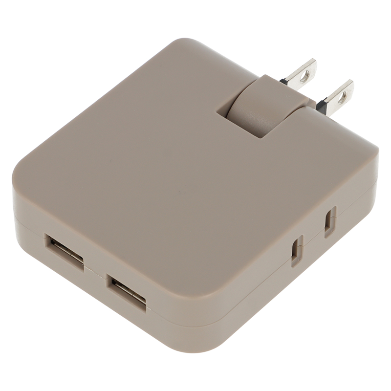 アーテック USBポート付 コンセントタップ モカ 1個（ご注文単位1個）【直送品】