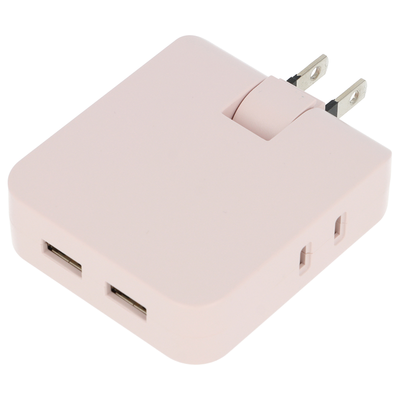 アーテック USBポート付 コンセントタップ ピンク 1個（ご注文単位1個）【直送品】