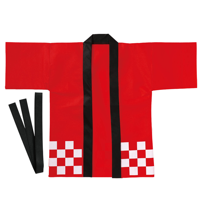 アーテック カラー不織布ハッピ 市松柄 赤 S 1枚（ご注文単位1枚）【直送品】