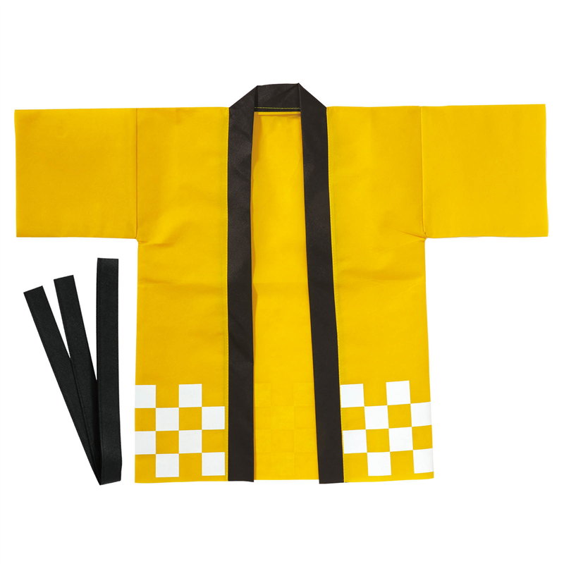 アーテック カラー不織布ハッピ 市松柄 黄 J 1枚（ご注文単位1枚）【直送品】