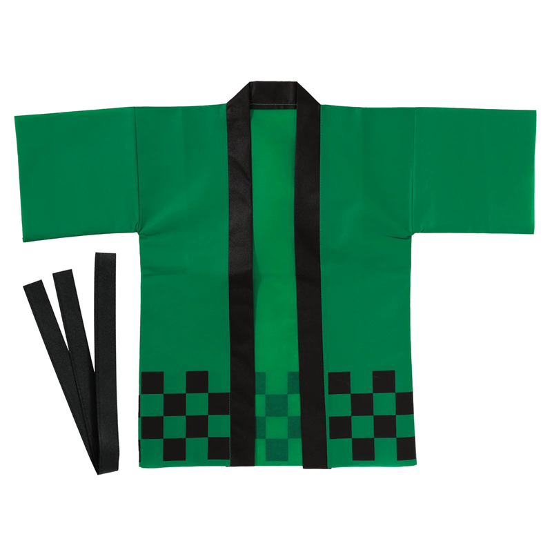 アーテック カラー不織布ハッピ 市松柄 緑 S 1枚（ご注文単位1枚）【直送品】