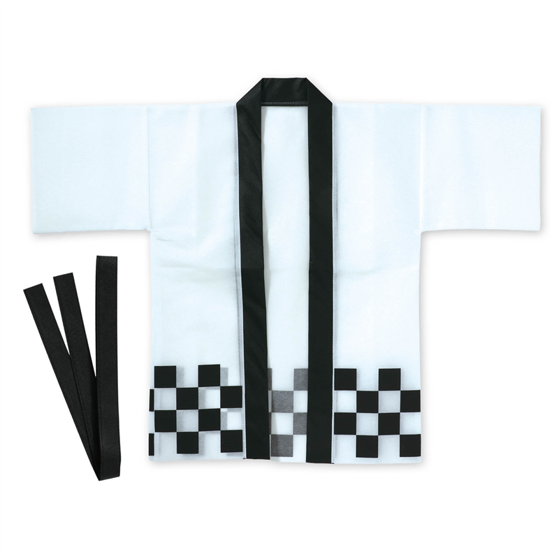 アーテック カラー不織布ハッピ 市松柄 白 J 1枚（ご注文単位1枚）【直送品】