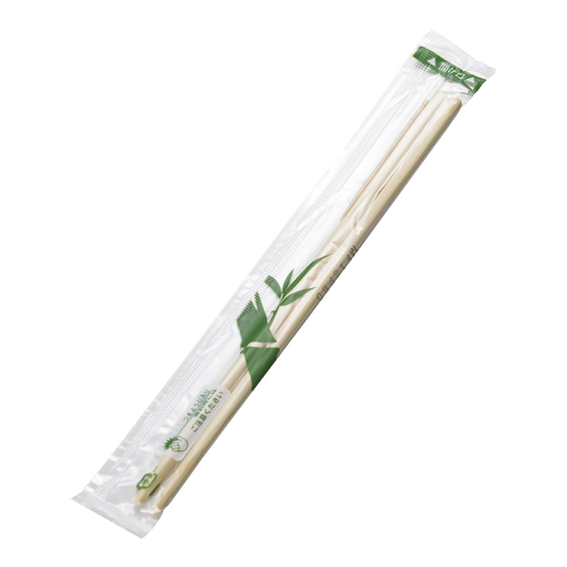 割りばし 竹丸角 ポリ完封箸 楊枝入 20cm PK-016(100膳入) 1袋(ご注文単位1袋)【直送品】