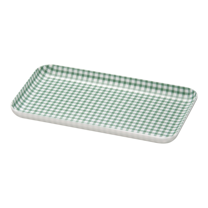 カスタートレー SS角 チェック グリーン 1個(ご注文単位1個)【直送品】