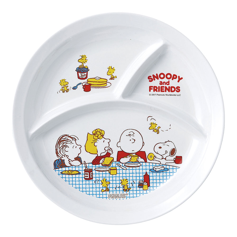メラミンお子様食器「スヌーピー」 3ッ切ランチ皿 1個(ご注文単位1個)【直送品】