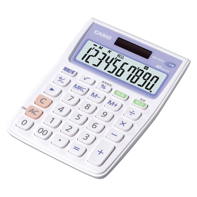 カシオ　抗菌電卓　MW-102CL-N （10桁） 1個（ご注文単位1個）【直送品】