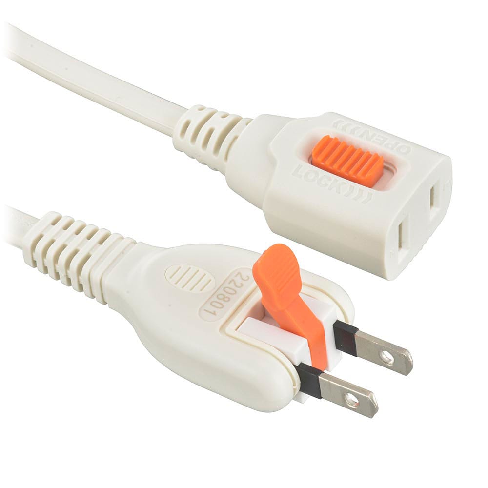 オーム電機 HS-T13LLX3-W 00-1749 延長コード 1個口 3mらく抜き&ロック式 ホワイト(ご注文単位1袋)【直送品】
