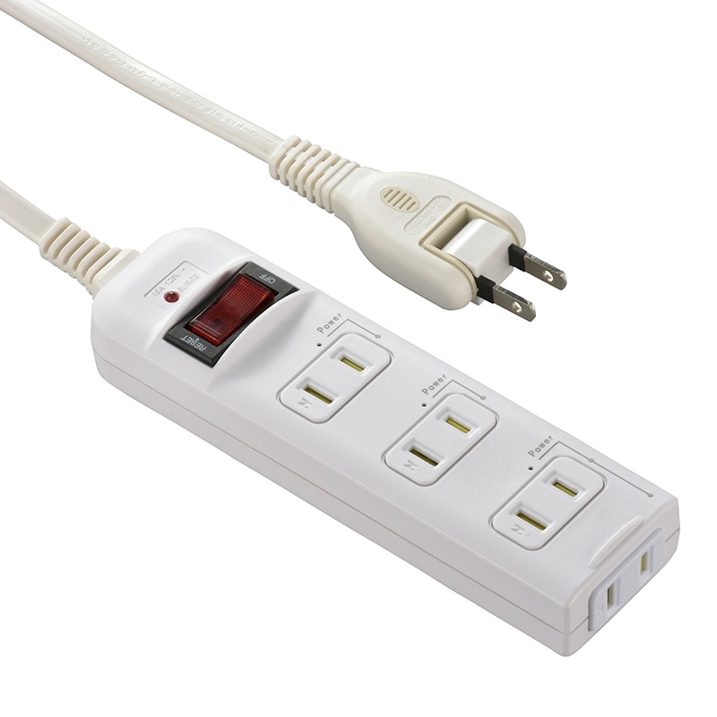 オーム電機 HS-T45HJ3-W 00-2216 発煙ガード・スイッチ付タップ 4個口 5m（ご注文単位1袋）【直送品】