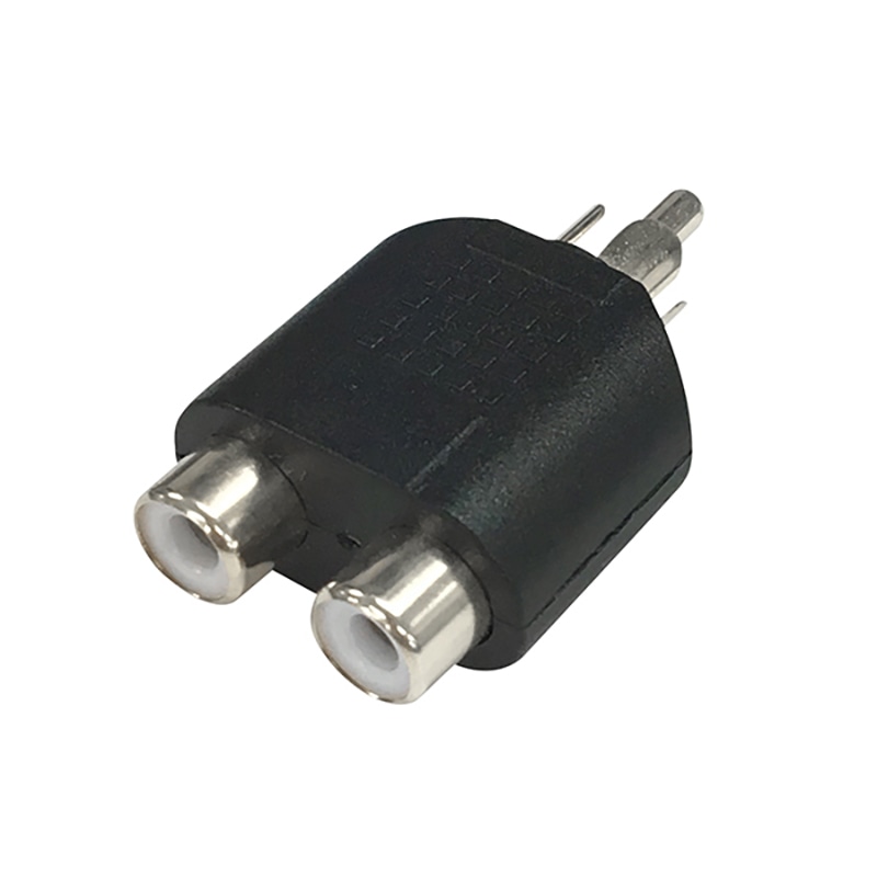 オーム電機 AUD-P3043S 01-3043 2口変換アダプター RCAピンジャックx2-RCAピンプラグ（ご注文単位1袋）【直送品】