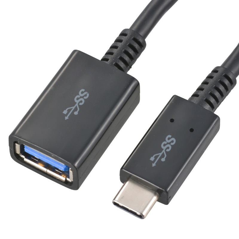 オーム電機 SMT-L015CAJ-K 01-7072 USB TypeAメス/USB3.1 Gen1 TypeC ケーブル 0.15m(ご注文単位1袋)【直送品】