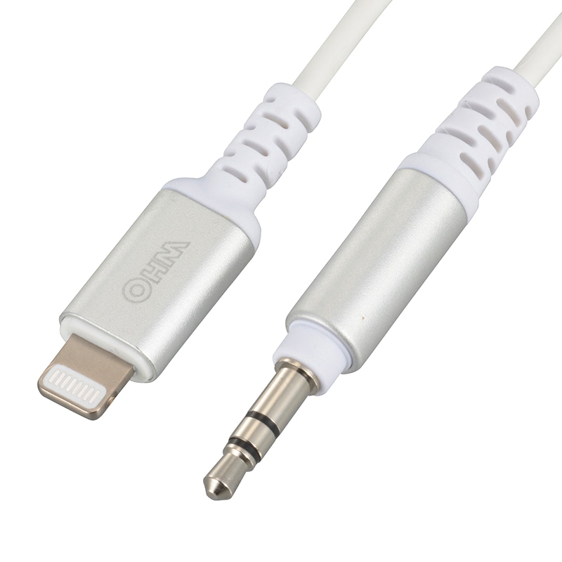 オーム電機 SIP-L18SP-W 01-7092 AudioCommφ3.5mmオーディオ変換ケーブル 1.8m(ご注文単位1袋)【直送品】