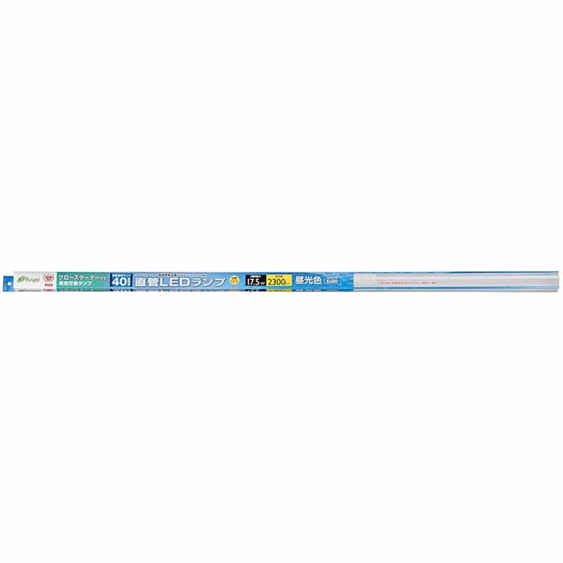 オーム電機 LDF40SS･D/17/23 06-0920 直管LEDランプ 40形相当 G13 昼光色 グロースタータ器具専用 片側給電仕様（ご注文単位1袋）【直送品】