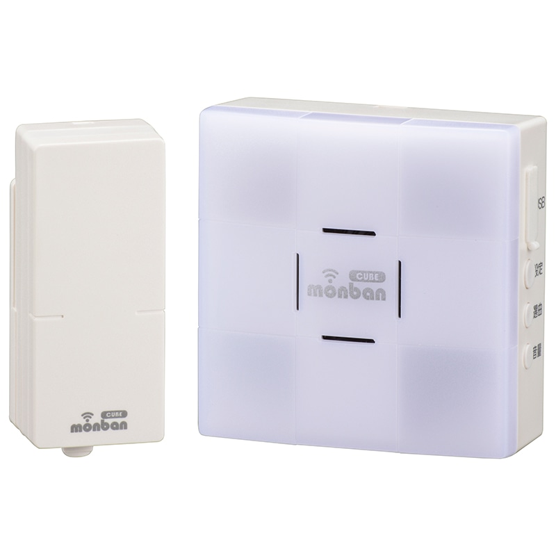 オーム電機 OCH-SET26-BLUE 08-0526 monban CUBE 音センサー送信機＋光フラッシュ電池式受信機（ご注文単位1袋）【直送品】