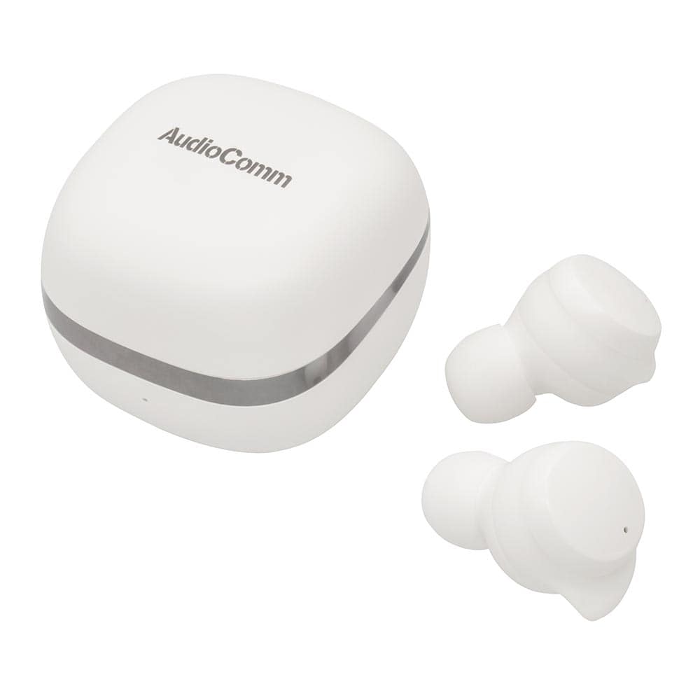 オーム電機 AudioComm 完全ワイヤレスイヤホン ホワイト 1個(ご注文単位1個)【直送品】