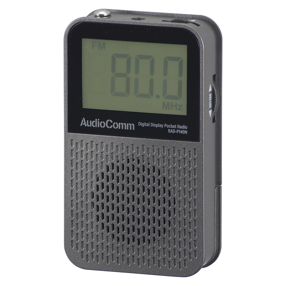 オーム電機 AudioComm 液晶表示ポケットラジオ 1個(ご注文単位1個)【直送品】