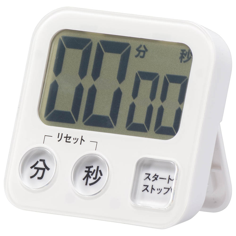 オーム電機 大画面デジタルタイマー ホワイト 1個(ご注文単位1個)【直送品】