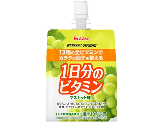 ハウスウェルネスフーズ 1日分のビタミンゼリーマスカット味 180g 1袋※軽（ご注文単位1袋)【直送品】