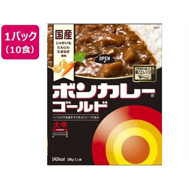 大塚食品 ボンカレーゴールド大辛180g×10食 1パック※軽（ご注文単位1パック)【直送品】