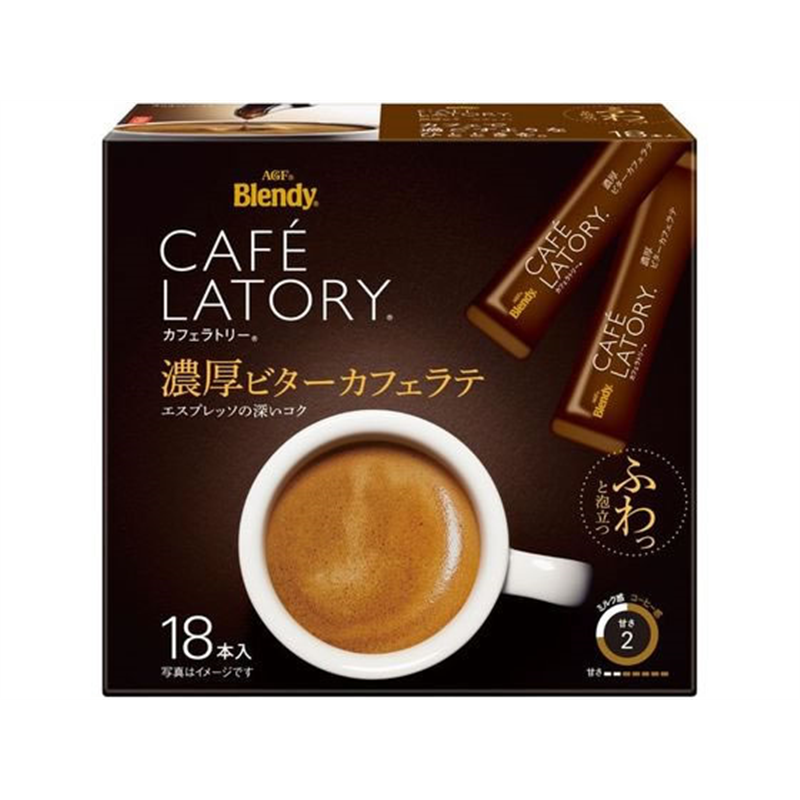 AGF カフェラトリー スティック 濃厚ビターカフェラテ 18本 51645 1個※軽(ご注文単位1個)【直送品】