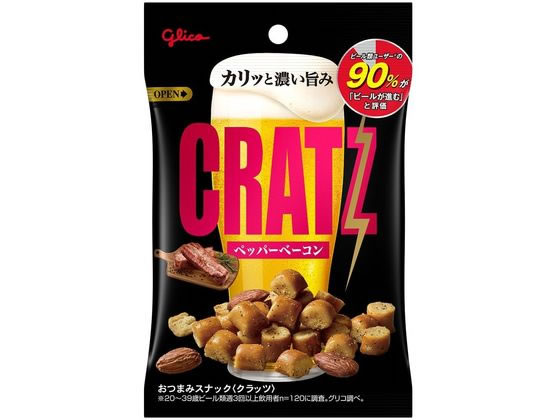 江崎グリコ クラッツ 濃厚おつまみスナック ペッパーベーコン 42g 1袋※軽（ご注文単位1袋）【直送品】