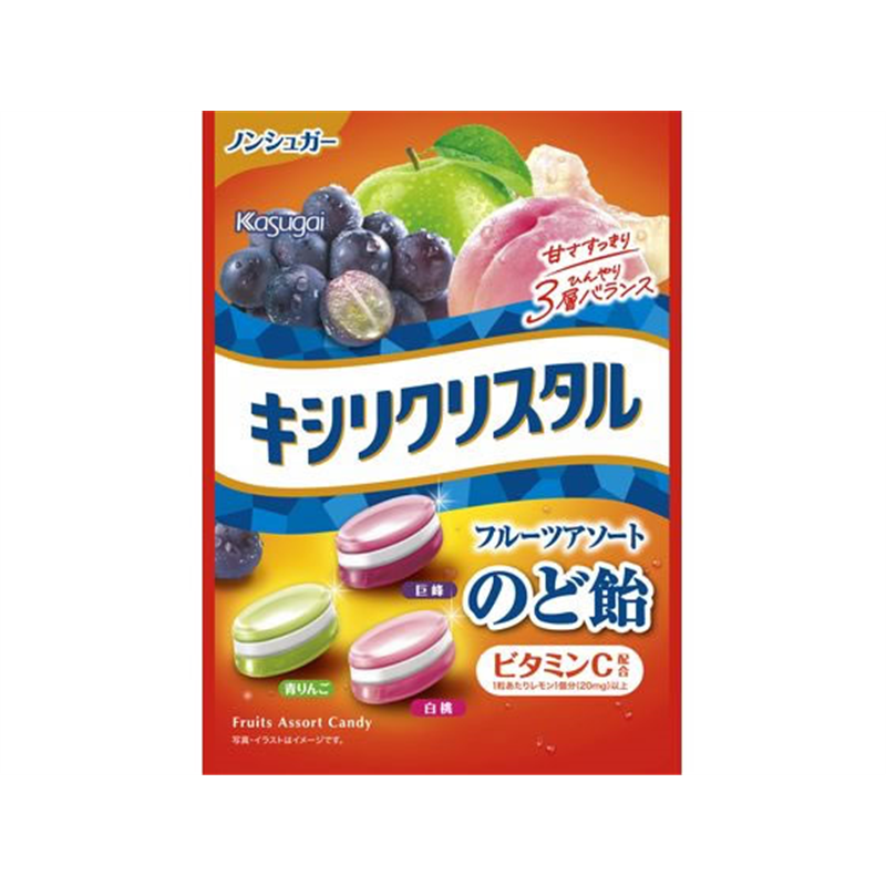 春日井製菓 キシリクリスタル フルーツアソートのど飴 67g 1袋※軽（ご注文単位1袋）【直送品】