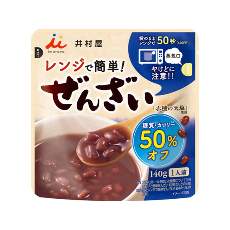 井村屋 レンジで簡単 糖質・カロリー50%オフぜんざい 140g 1袋※軽(ご注文単位1袋)【直送品】
