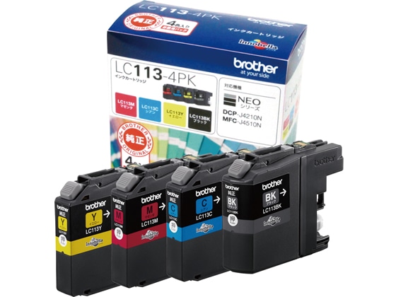 ブラザー インクカートリッジ お得用4色パック LC113-4PK 1本(ご注文単位1本)【直送品】