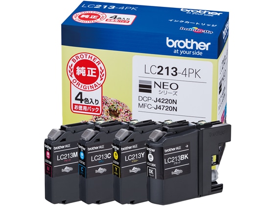 ブラザー インクカートリッジ お徳用4色パック LC213-4PK 1パック(ご注文単位1パック)【直送品】