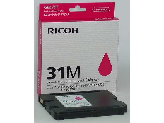 リコー GXカートリッジ Mサイズ マゼンタ GC31M 515745 1個(ご注文単位1個)【直送品】