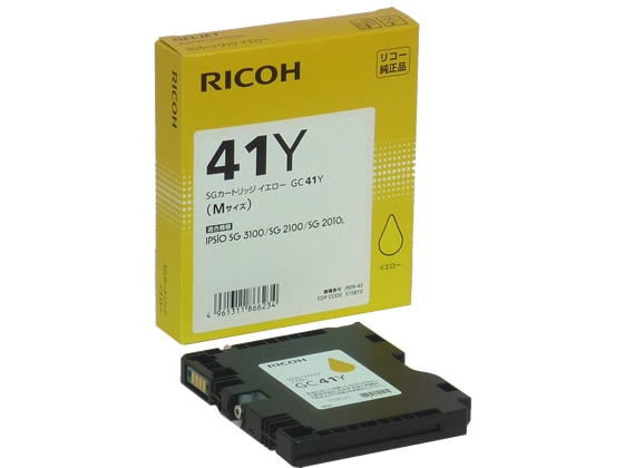 リコー SGカートリッジ Mサイズ イエロー GC41Y 515810 1個(ご注文単位1個)【直送品】