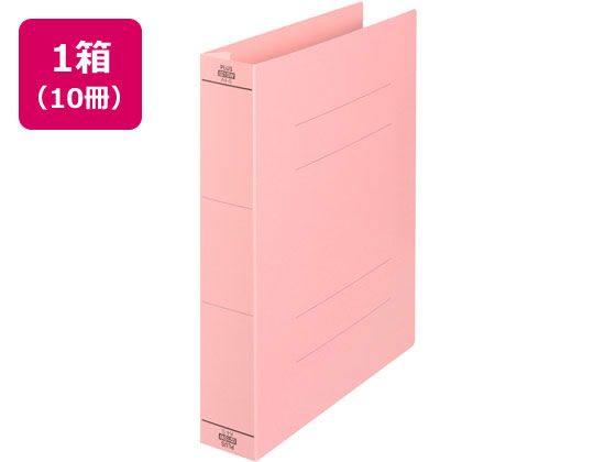 プラス フラットファイル厚とじ ノンステッチ A4タテ ピンク 10冊 1袋(ご注文単位1袋)【直送品】