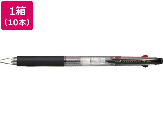 三菱鉛筆 ジェットストリーム3色ボールペン1.0mm透明 10本 1箱(ご注文単位1箱)【直送品】