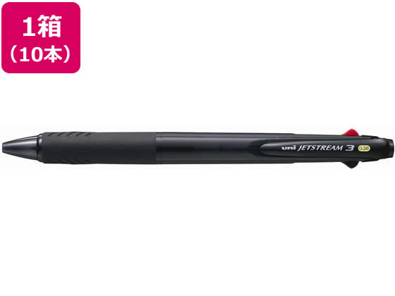 三菱鉛筆 ジェットストリーム3色0.38mm透明黒 10本 1箱(ご注文単位1箱)【直送品】
