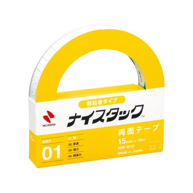 ニチバン 紙両面テープ ナイスタック 弱粘着タイプ NW-R15 1巻（ご注文単位1巻)【直送品】