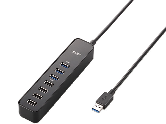 エレコム マグネット付USB3.0ハブ 7ポート ブラック U3H-T706SBK 1個（ご注文単位1個)【直送品】