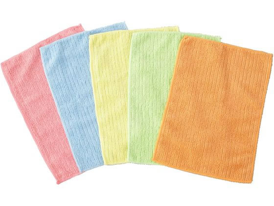 日本クリンテック マイクロファイバーカラフル雑巾 20×30cm 25枚 1袋(ご注文単位1袋)【直送品】