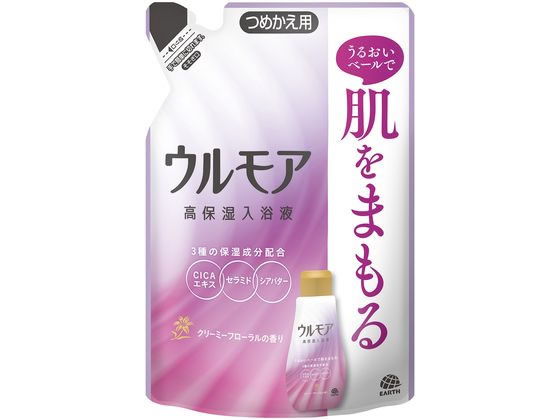 アース製薬 ウルモア 高保湿入浴液 クリーミーフローラル 詰替 480ml 1個(ご注文単位1個)【直送品】
