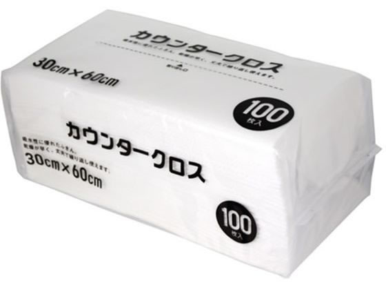 大和物産 カウンタークロス60×30cm 100枚 ホワイト 81064 1袋(ご注文単位1袋)【直送品】