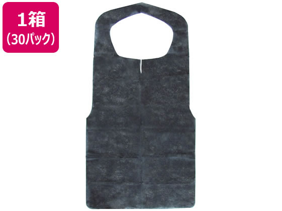 今村紙工 不織布エプロン黒 30枚 30パック FE-B 1箱(ご注文単位1箱)【直送品】
