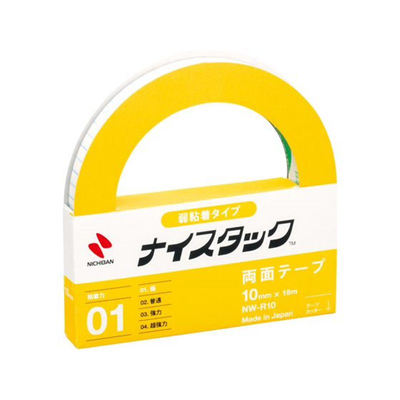 ニチバン ナイスタック 弱粘着タイプ 両面テープ 10mm*18m NW-R10 1個（ご注文単位1個)【直送品】