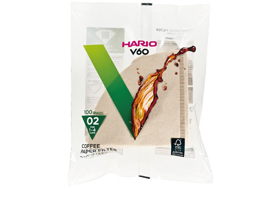 HARIO V60用ペーパーフィルター02M 100枚入 VCF-02-100M 1パック(ご注文単位1パック)【直送品】