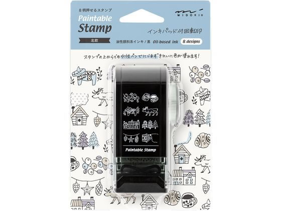 ミドリ(デザインフィル) スタンプ 回転印 ダイヤル 北欧柄 35585006 1個(ご注文単位1個)【直送品】