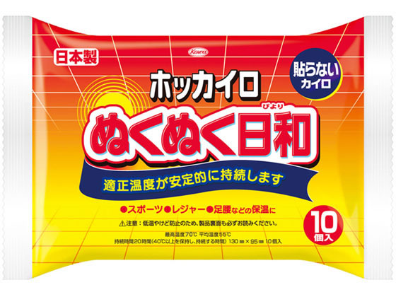 興和 ホッカイロ ぬくぬく日和 貼らない レギュラー 10個 1パック(ご注文単位1パック)【直送品】