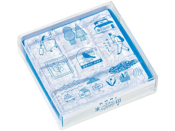 キングジム 透明スタンプ 氷印 セット オデカケセット CLSSB-001 1セット(ご注文単位1セット)【直送品】