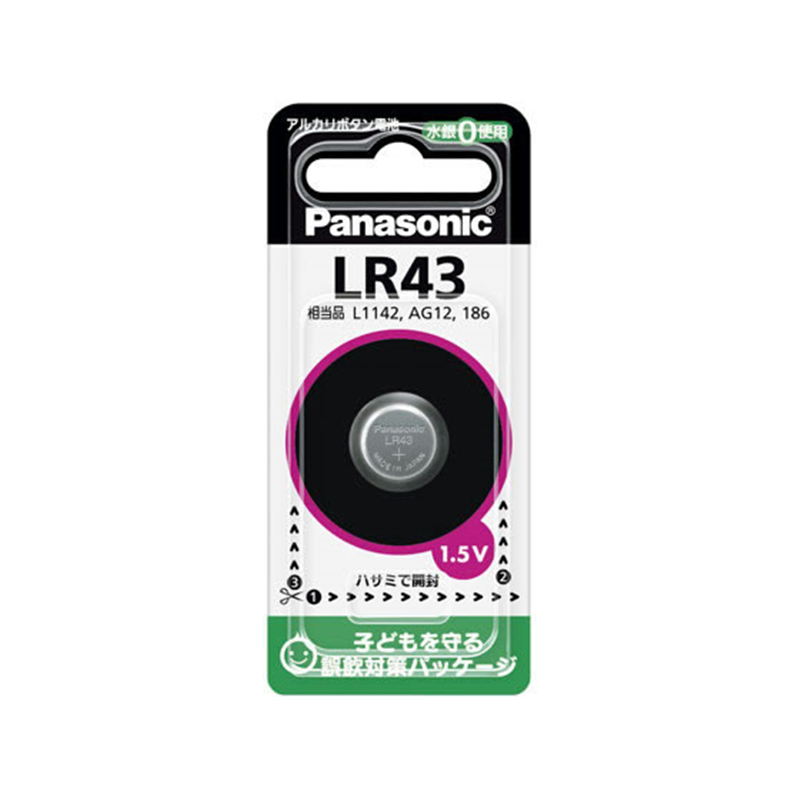 パナソニック アルカリボタン電池 LR43P 1個(ご注文単位1個)【直送品】