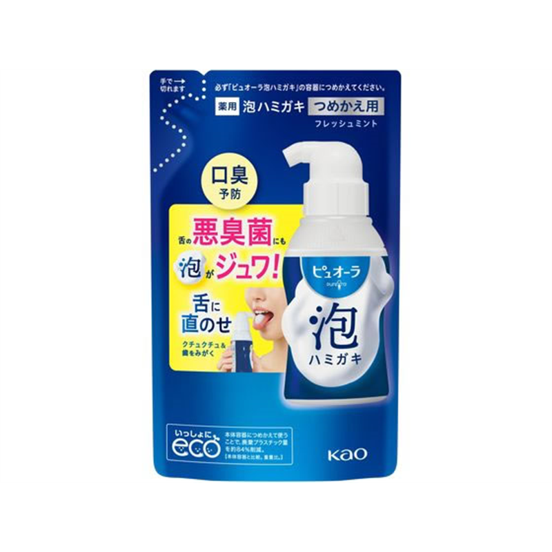 KAO ピュオーラ 泡ハミガキ フレッシュミント つめかえ用 100mL 1個(ご注文単位1個)【直送品】